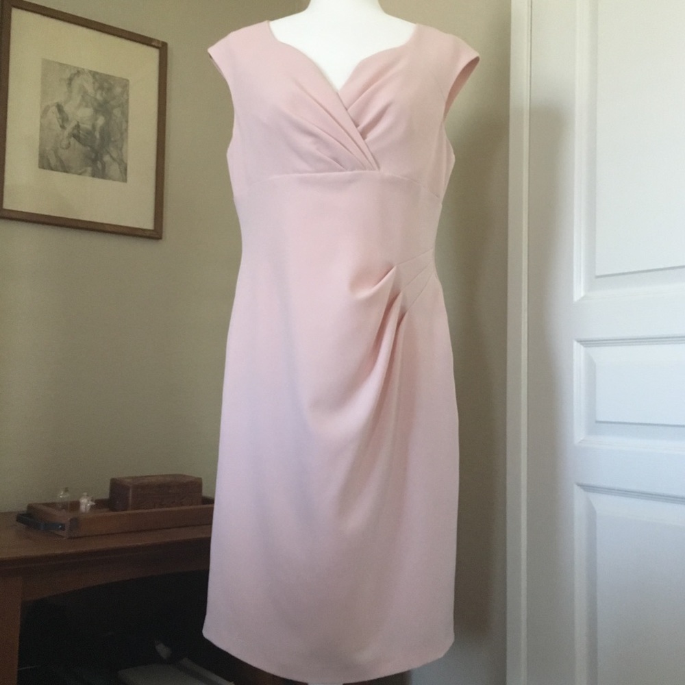 Adrianna Papell size 12 blush pink draped gathered
